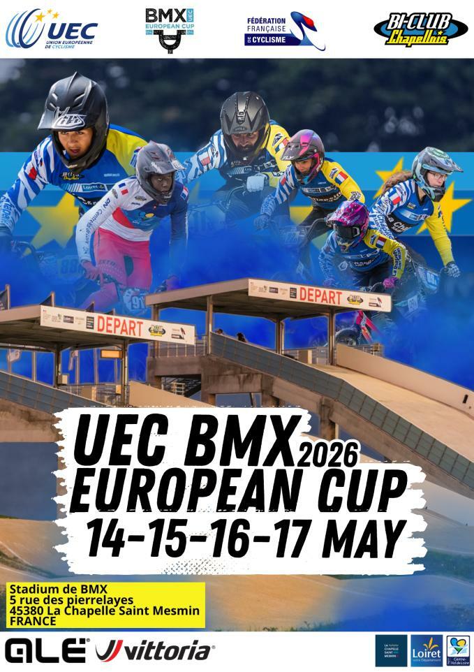 Coupe d'Europe #7 La Chapelle St Mesmin Vendredi 15 Mai uniquement pour les Juniors, U17, U15 et moins, cruiser