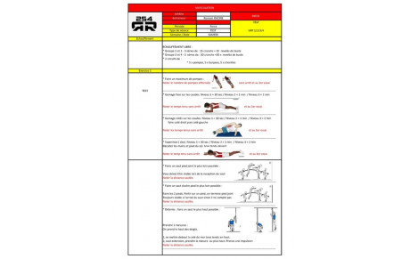 Fiche N°1  de maintien de la condition physique: Sous Forme de TEST